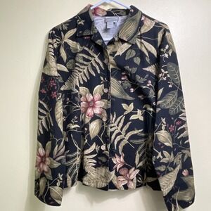 VTG Coldwater Creek Top Large Made in the USA Floral